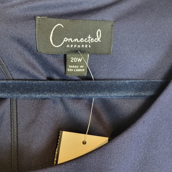 NWT Connected Apparel Women's Plus Capelet Wide Leg Jumpsuit in Navy - Picture 10 of 11